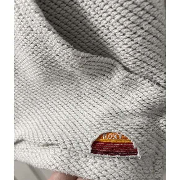 Roxy Women Small Hoodie Sweatshirt Kangaroo Pocket Cream Off White & Gray Beach - Picture 5 of 7